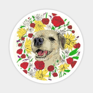 Border Terrier and Flowers in Colour Magnet